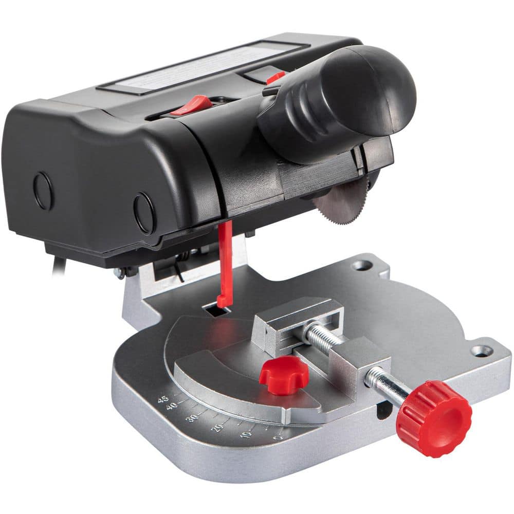 maocao hoom Mini Miter Cut-off Chop Saw,Two 2-5/16 in. Blade of Steel and Resin with 1/2 in. Cutting Depth, 0~45° Benchtop Miter Saw
