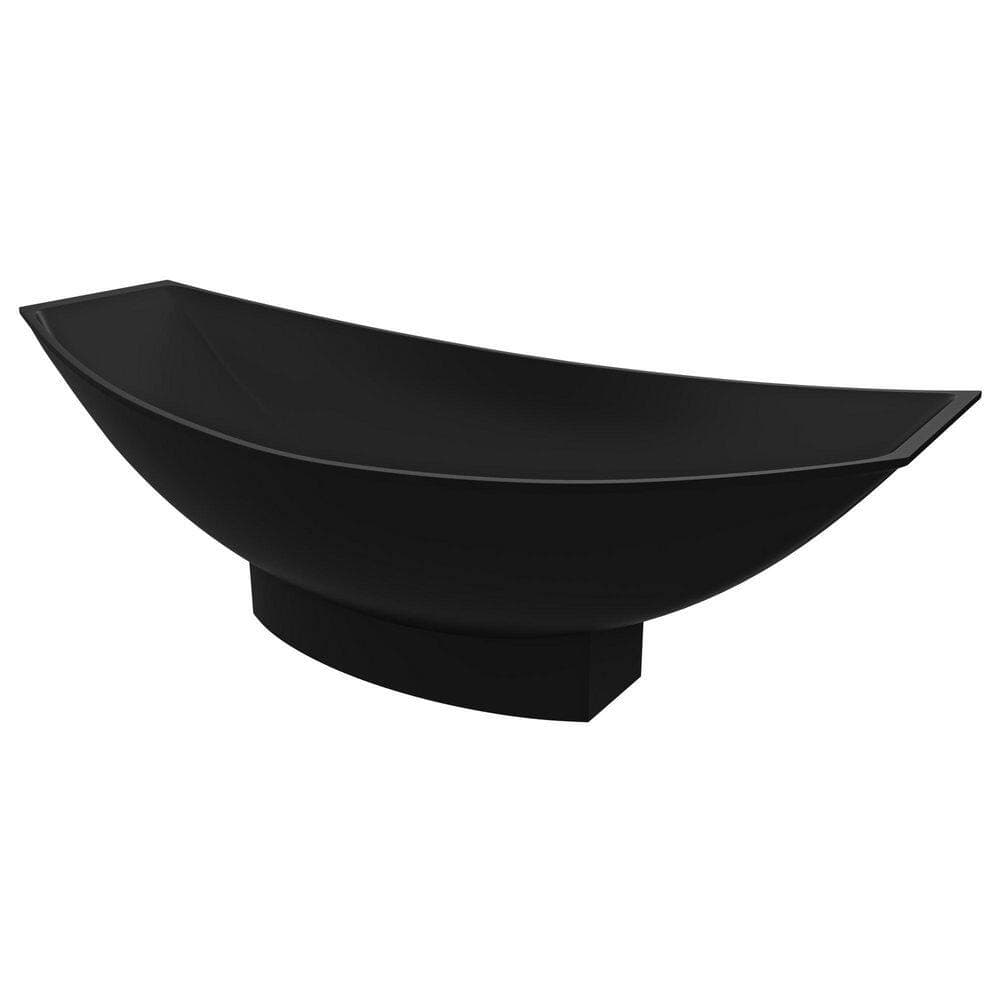 ALFI BRAND 71 in. Stone Resin Flatbottom Free Standing Hammock Style Bathtub in Matte Black (2)