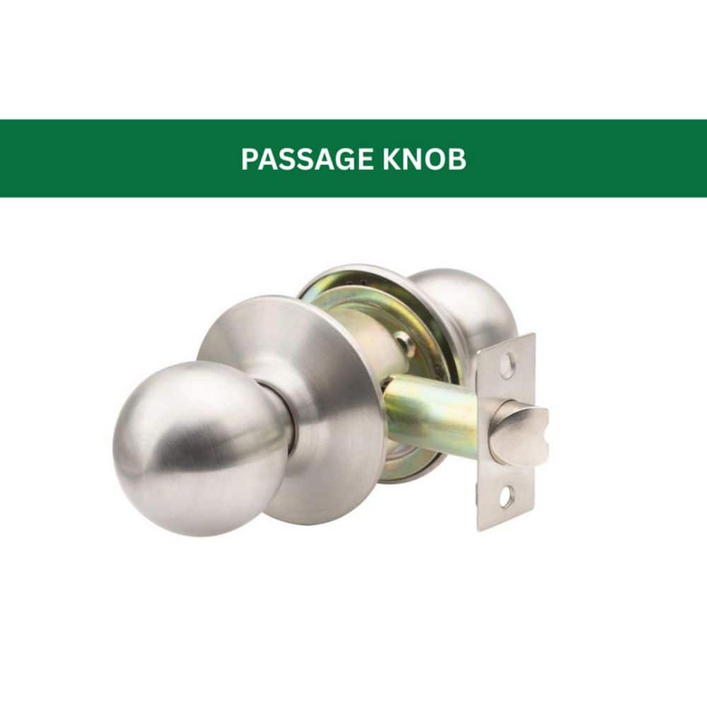 Global Door Controls GLC Series Light-Duty Commercial/Residential Cylindrical Door Knob, Grade 3 Passage Hall/Closet in Brushed Chrome