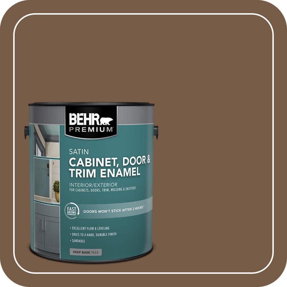 BEHR PREMIUM 1 gal. #N250-7 Mission Brown Satin Enamel Interior/Exterior Cabinet, Door & Trim Paint