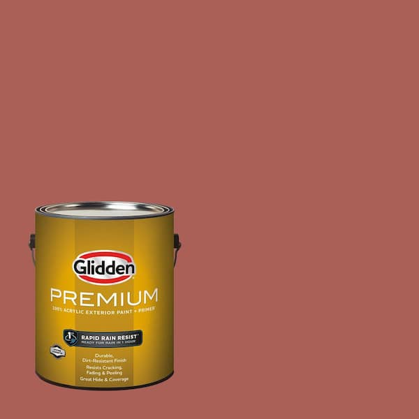 Glidden Premium 1 gal. PPG1058-6 Pizza Pie Flat Exterior Latex Paint (2)