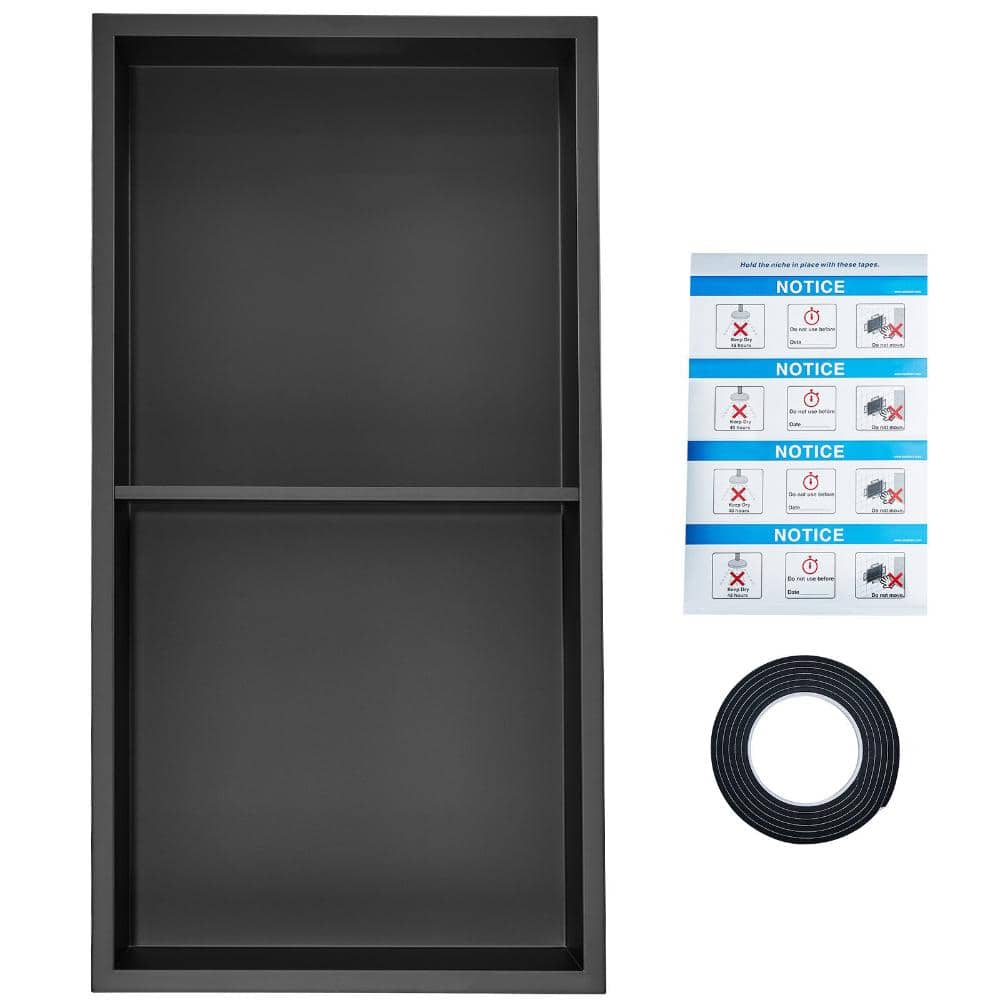 Volenca No-Tile Recessed Shower Niche 13" x 25", 304 Stainless Steel, Double Shelves, Waterproof, Easy Clean (2)