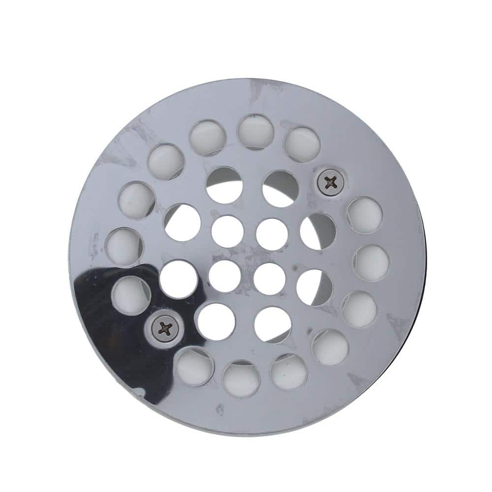JONES STEPHENS 2 in. PVC Shower Stall Drain w/Receptor Base & 4-1/4 in. Round Stainless Steel Strainer-Fits Over 2 in. Sch. 40 DWV Pipe (2)