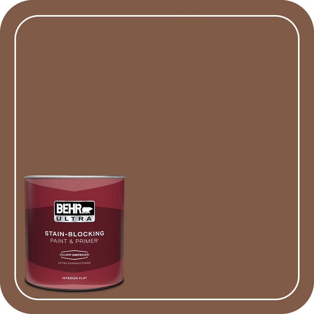 BEHR ULTRA 1 qt. #T12-2 Stagecoach Extra Durable Flat Interior Paint & Primer