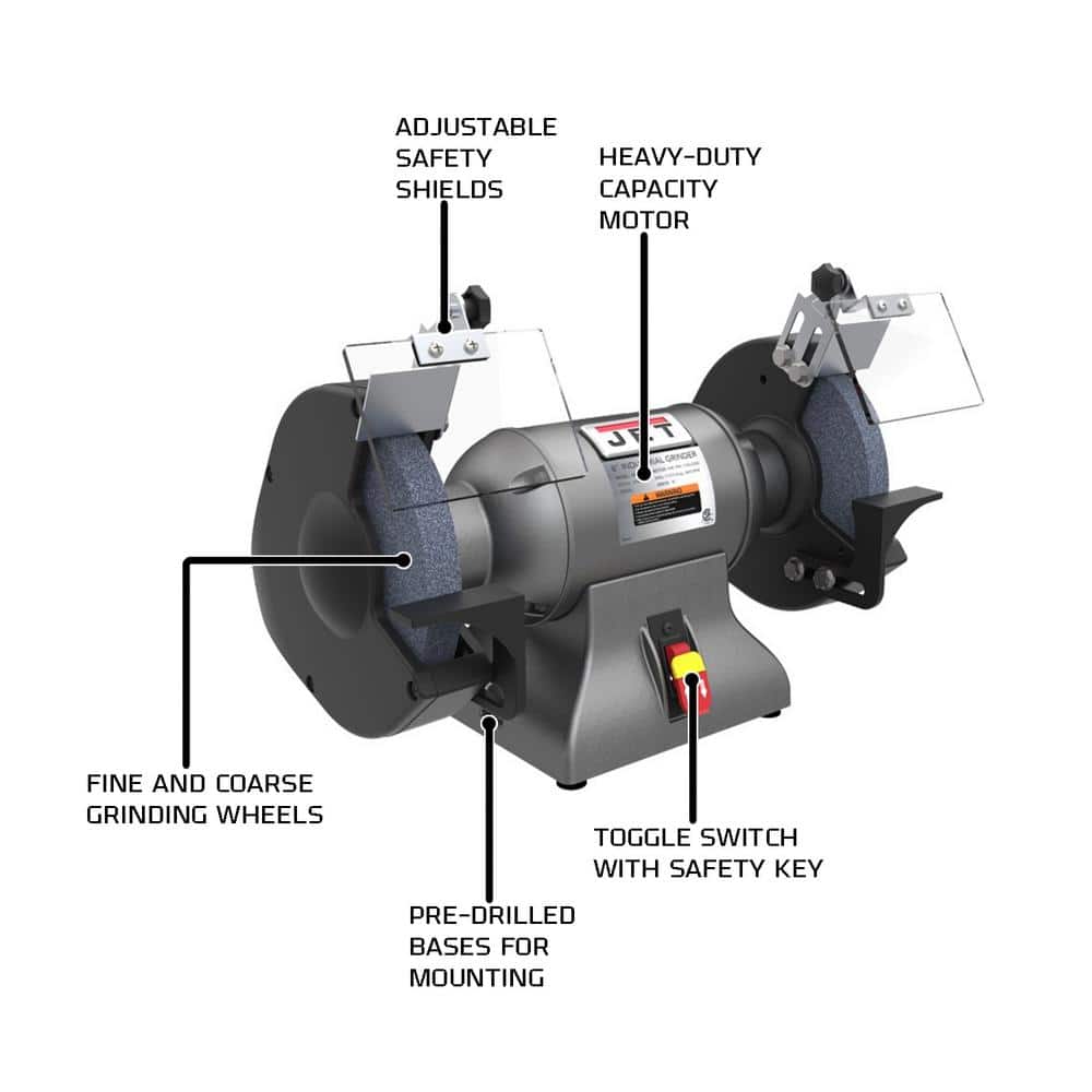 Jet 1 HP 8 in. Industrial Metalworking Bench Grinder, 115/230-Volt IBG-8 (2)