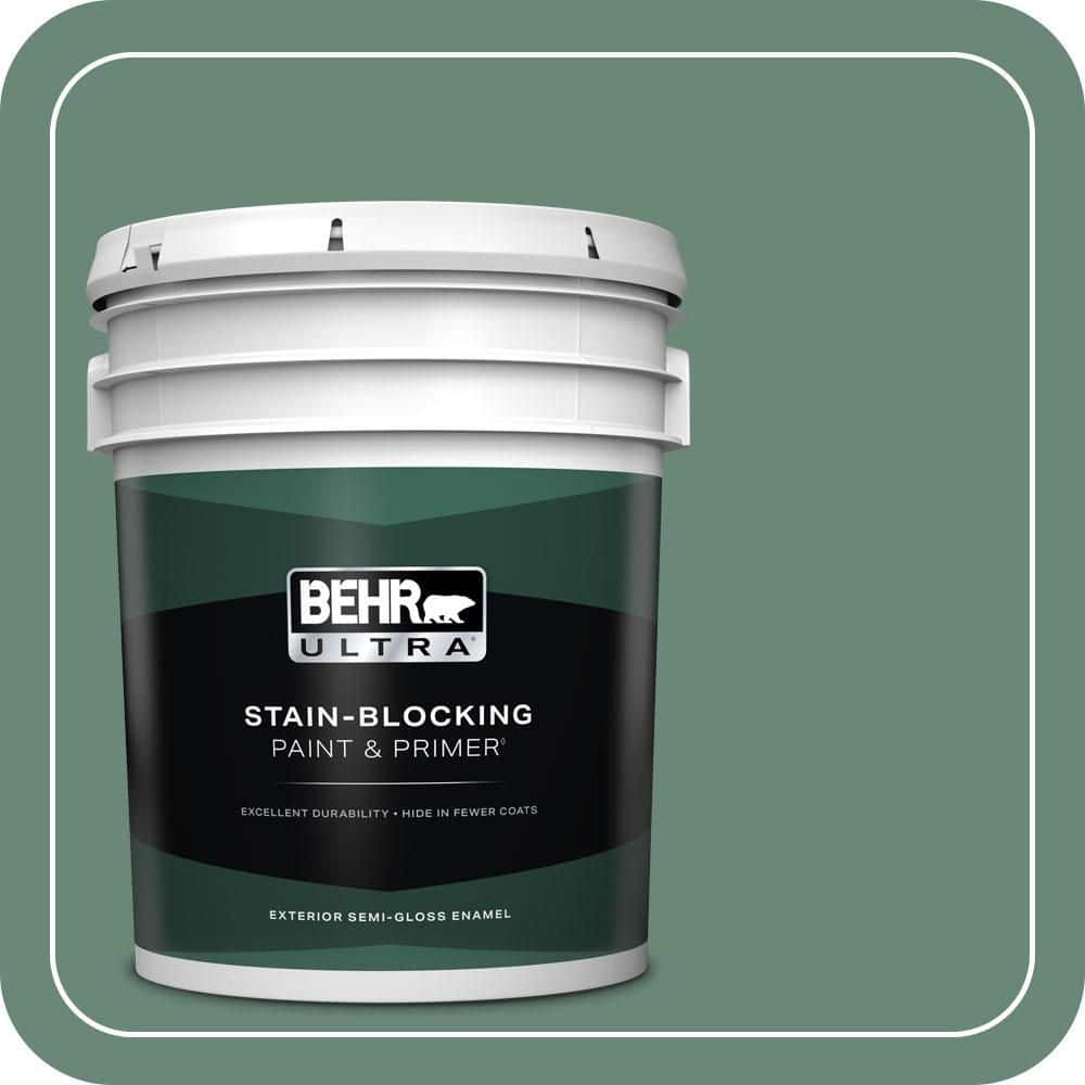 BEHR ULTRA 5 gal. #S420-5 Sycamore Grove Semi-Gloss Enamel Exterior Paint & Primer