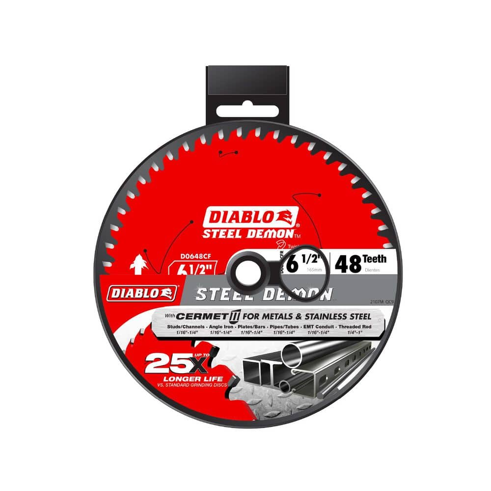 DIABLO Steel Demon 6-1/2 in. x 48-Tooth Cermet II Metals and Stainless Steel Circular Saw Blade (4)