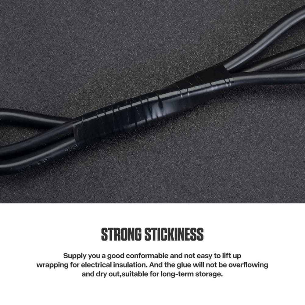 Yichuhaoxi 3/4 in. x 65 ft. Electrical Insulation Tape Black 2-Pack Flame Retardant Waterproof PVC for All Weather Under 600V (3)