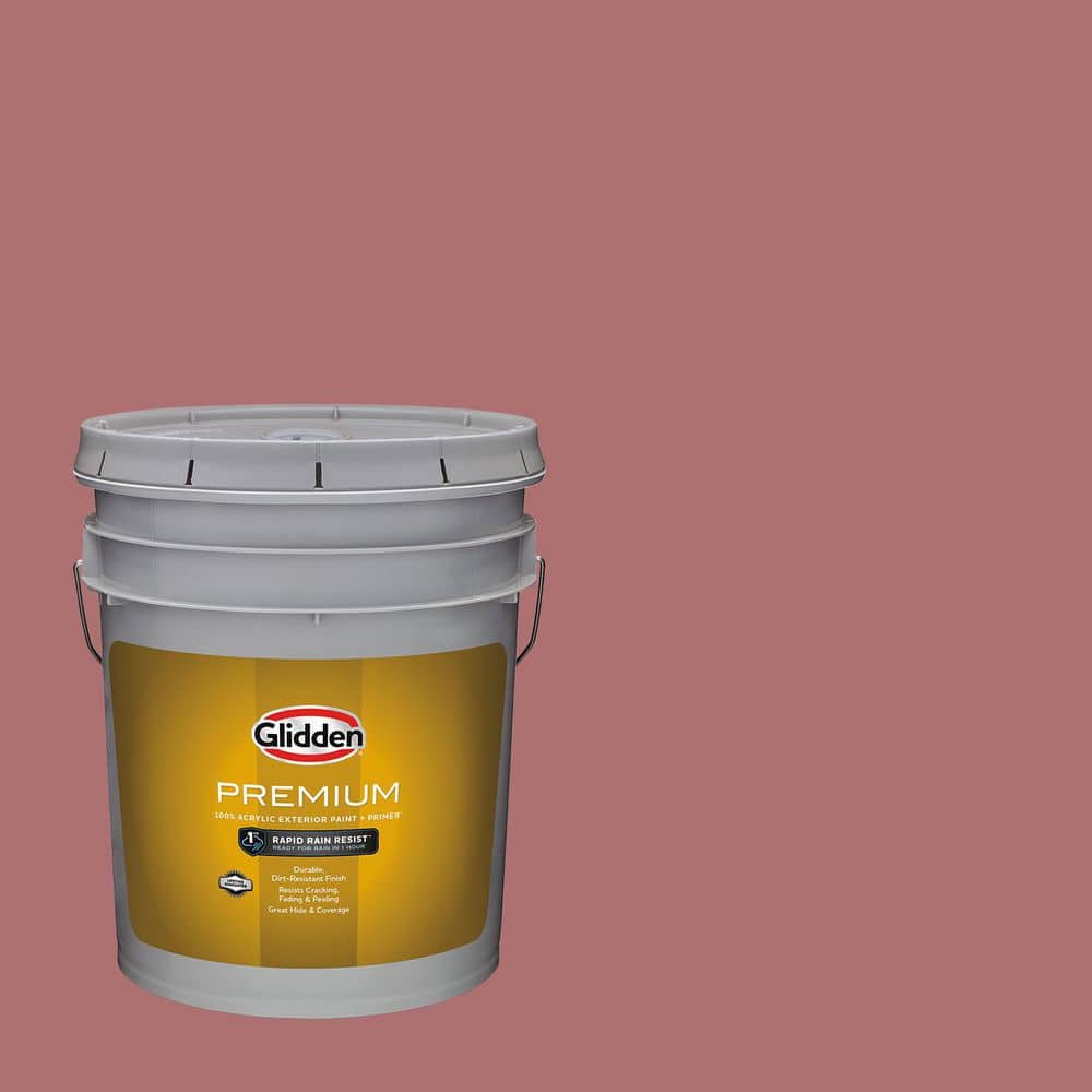 Glidden Premium 5 gal. PPG1052-5 Horizon Glow Satin Exterior Latex Paint