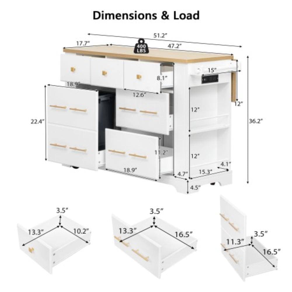 Unbranded 51.2 in. W x 29.5 in. D x 36.2 in. H Bathroom White Linen Cabinet (2)