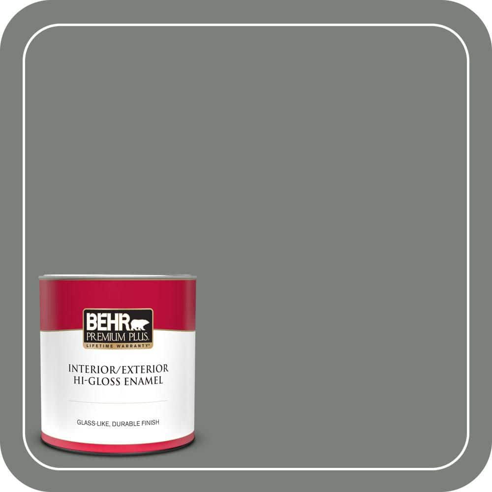BEHR PREMIUM PLUS 1 qt. #MQ6-20 Coastal Storm Hi-Gloss Enamel Interior/Exterior Paint & Primer