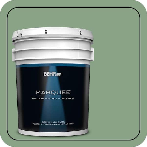 BEHR MARQUEE 5 gal. #S400-5 Gallery Green Satin Enamel Exterior Paint & Primer (2)