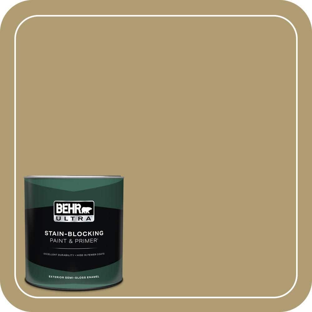 BEHR ULTRA 1 qt. #QE-36 Golden Sage Semi-Gloss Enamel Exterior Paint & Primer