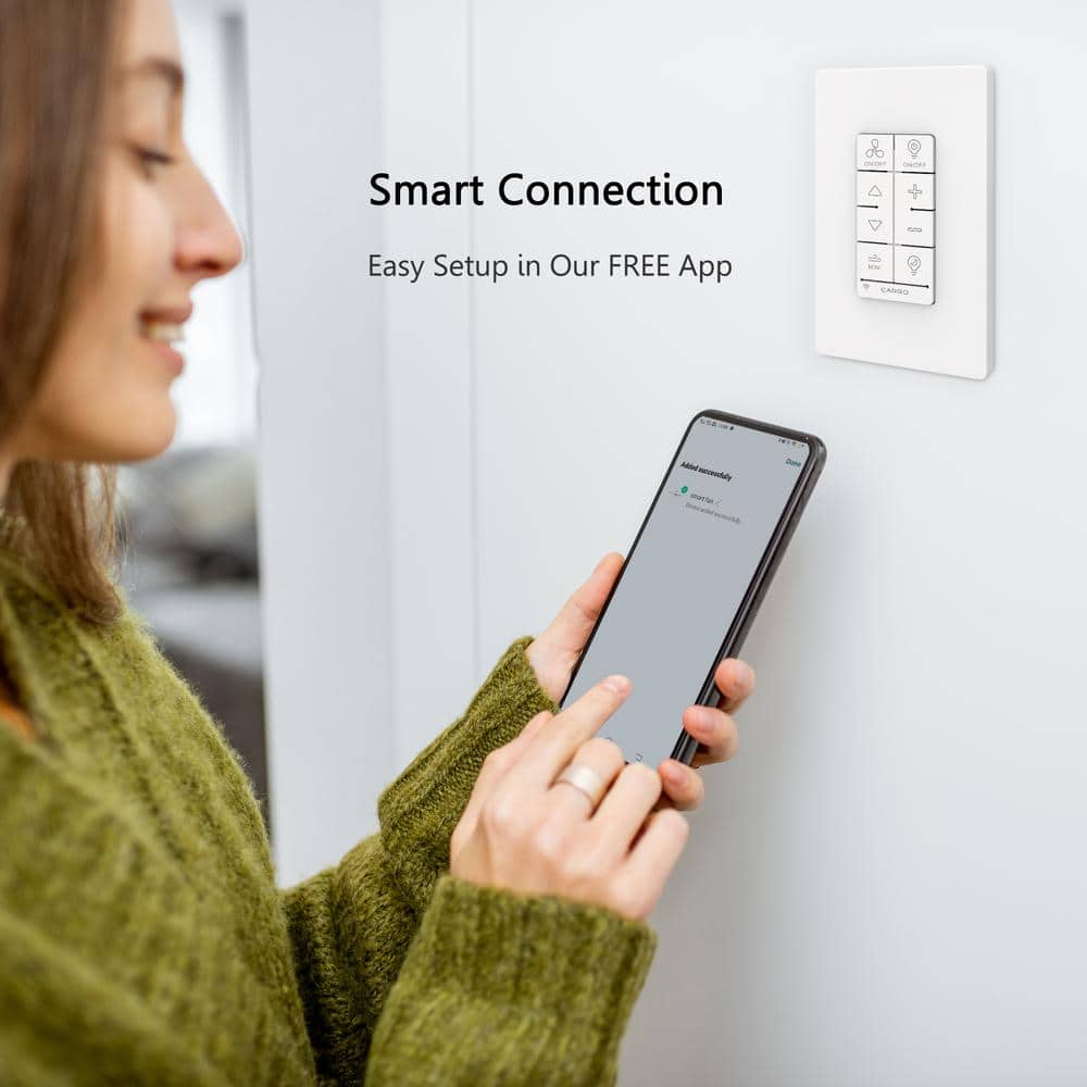 CARRO Locus Smart Wi-Fi Ceiling Fan Wall Switch (1-Gang), Works with Alexa, Google Home and Siri Shortcut (2)