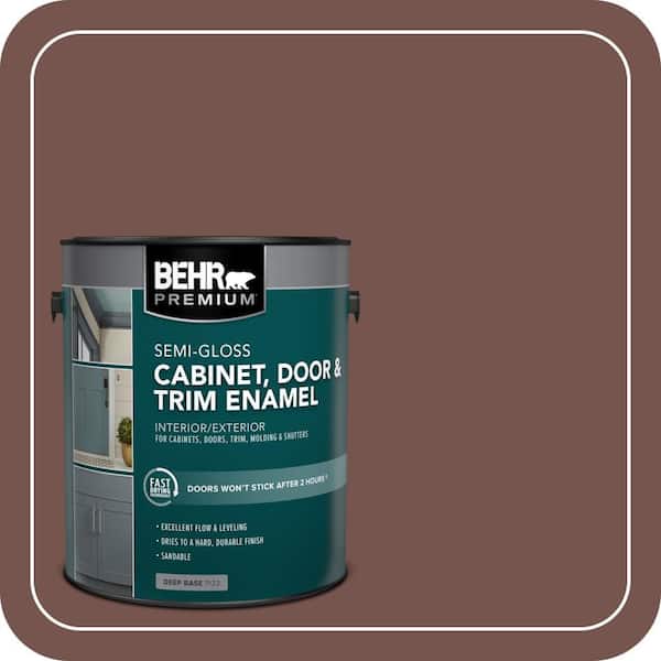 BEHR PREMIUM 1 gal. #PPU2-20 Oxblood Semi-Gloss Enamel Interior/Exterior Cabinet, Door & Trim Paint (2)