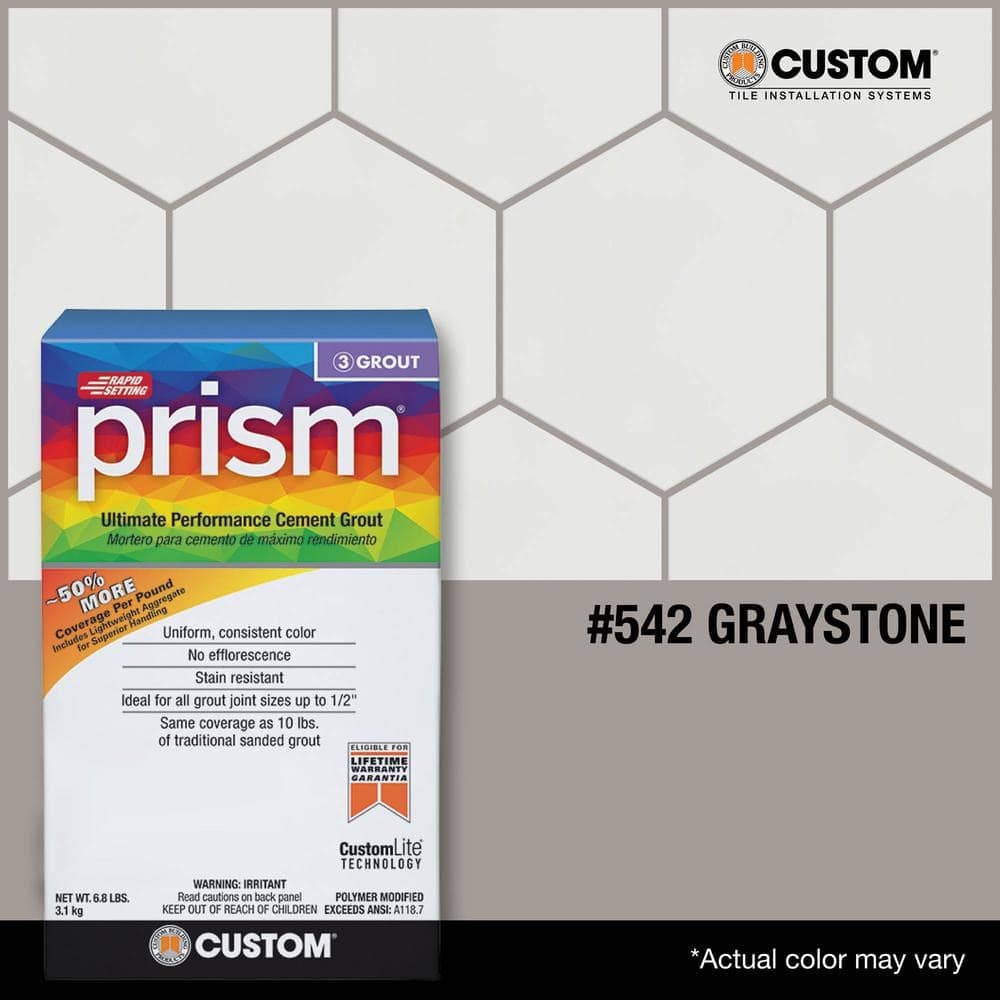 Custom Building Products Prism #542 Graystone 17 lb. Ultimate Performance Grout (3)
