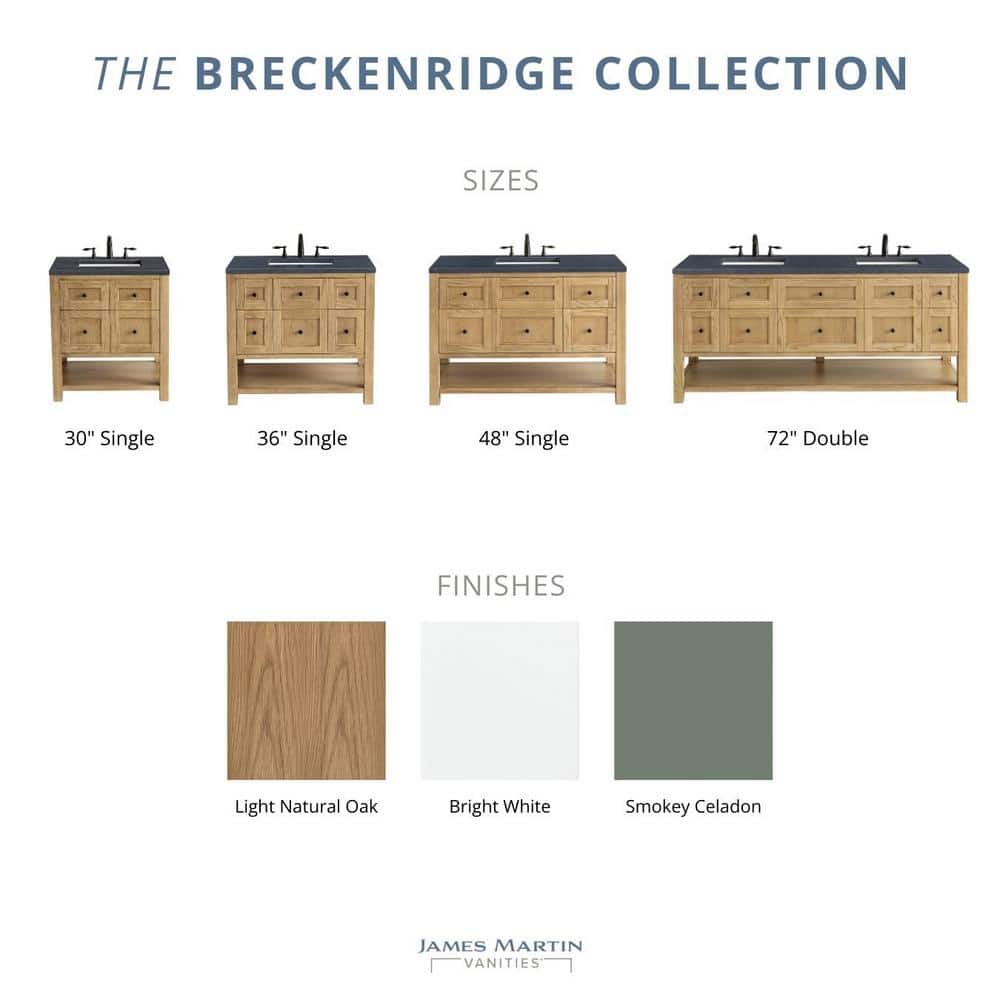 James Martin Vanities Breckenridge 35.9 in. W 23.4 in. D 33.0 in. H Single Bath Vanity Cabinet without Top (3)