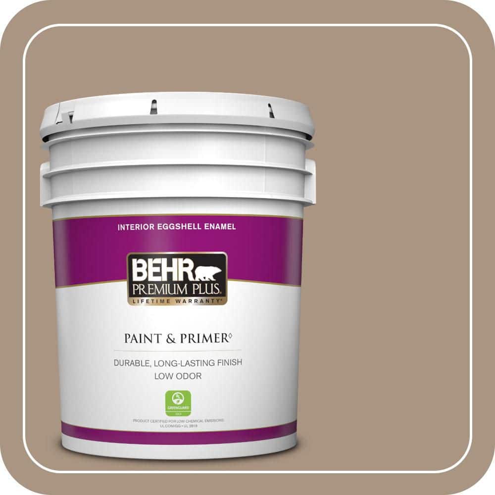 BEHR PREMIUM PLUS 5 gal. #T17-11 Silent Sands Eggshell Enamel Low Odor Interior Paint & Primer