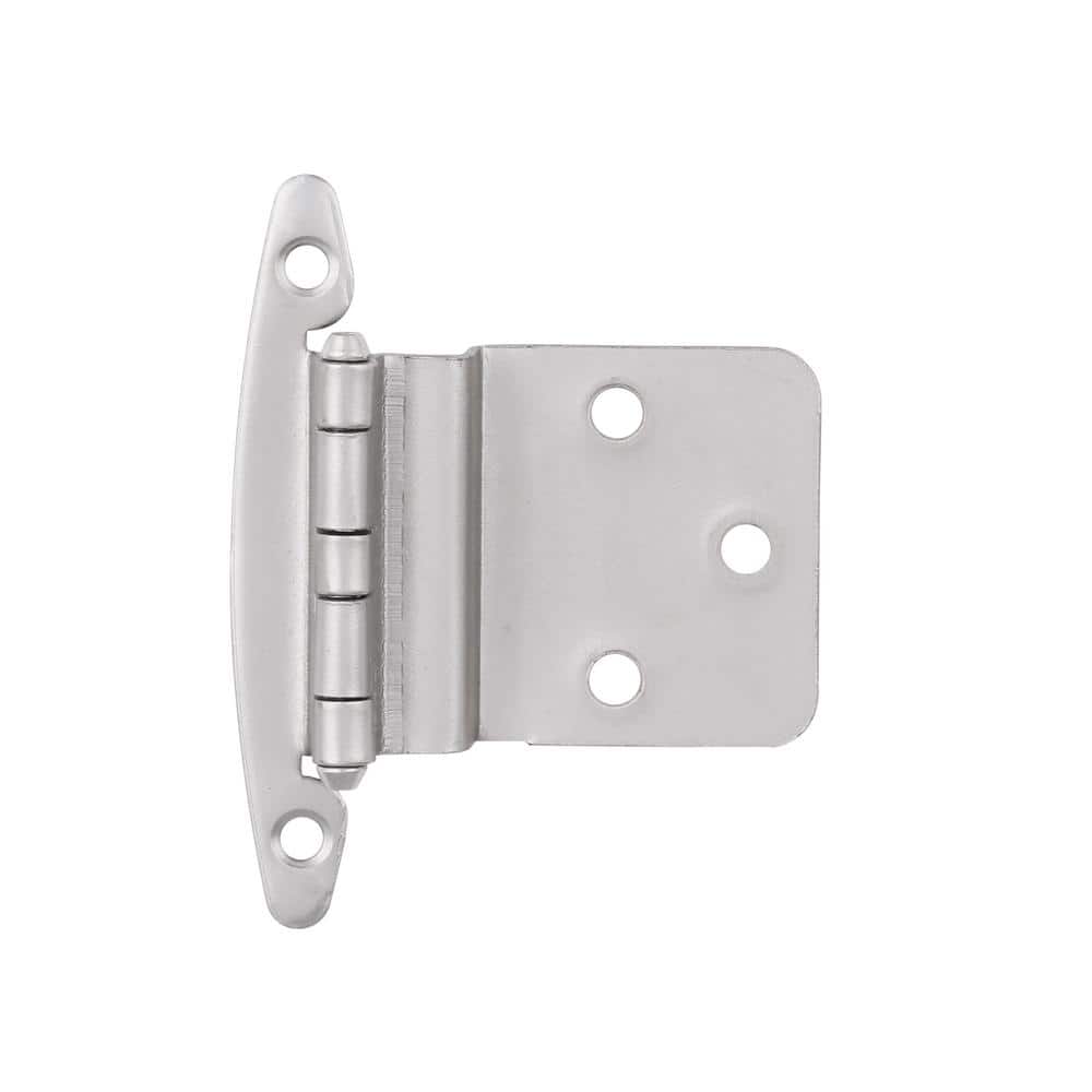 Liberty 1 Pair Face Frame 3/8 in. Inset Satin Nickel Cabinet Hinge without Spring (2-Pieces)