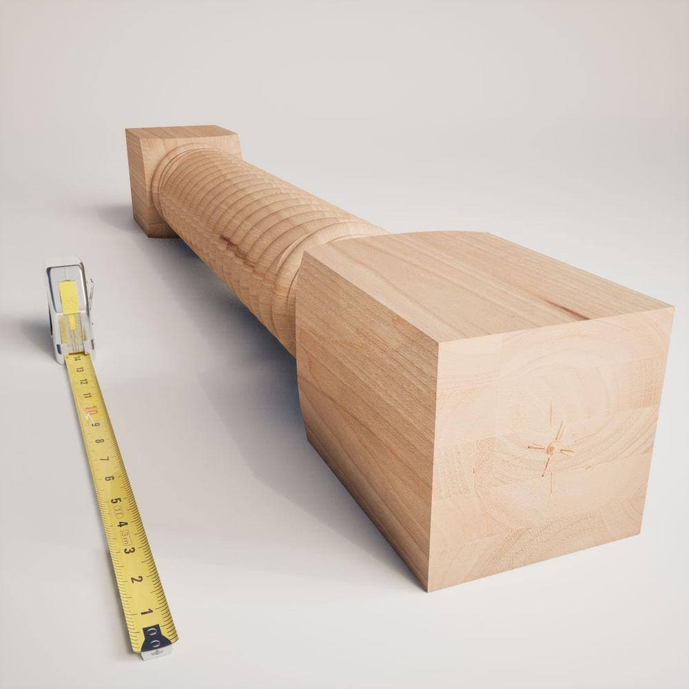 Ekena Millwork 5 in. x 5 in. x 35-1/2 in. Unfinished Cherry Hamilton Rope Cabinet Column (3)