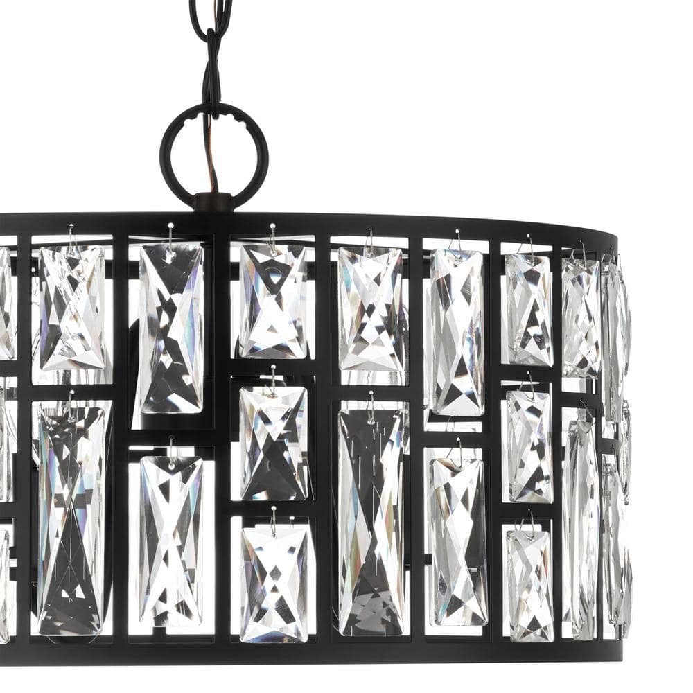Home Decorators Collection Kristella 4-Light Black Crystal Chandelier (4)
