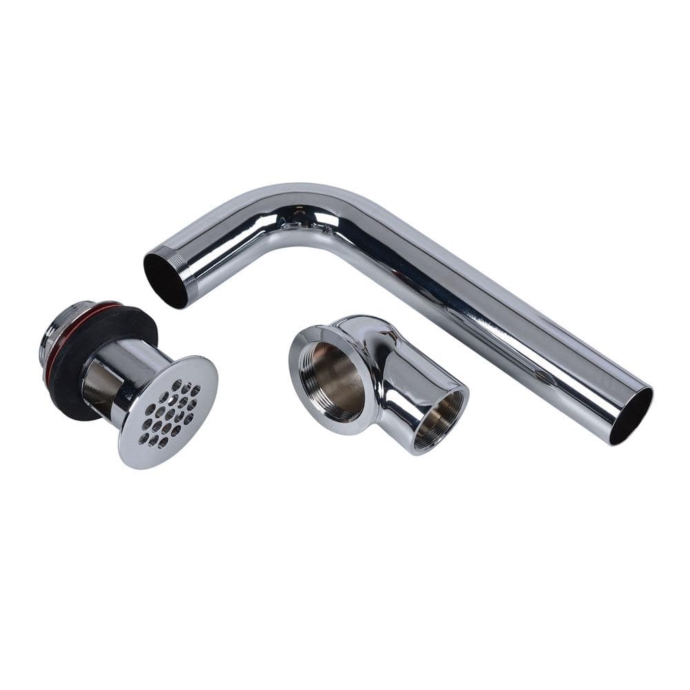 Dearborn Brass 1-1/4 in. 17-Gauge Chrome-Plated Brass Tailpiece with Sink Drain, P-Trap and Overflow Plug (2)