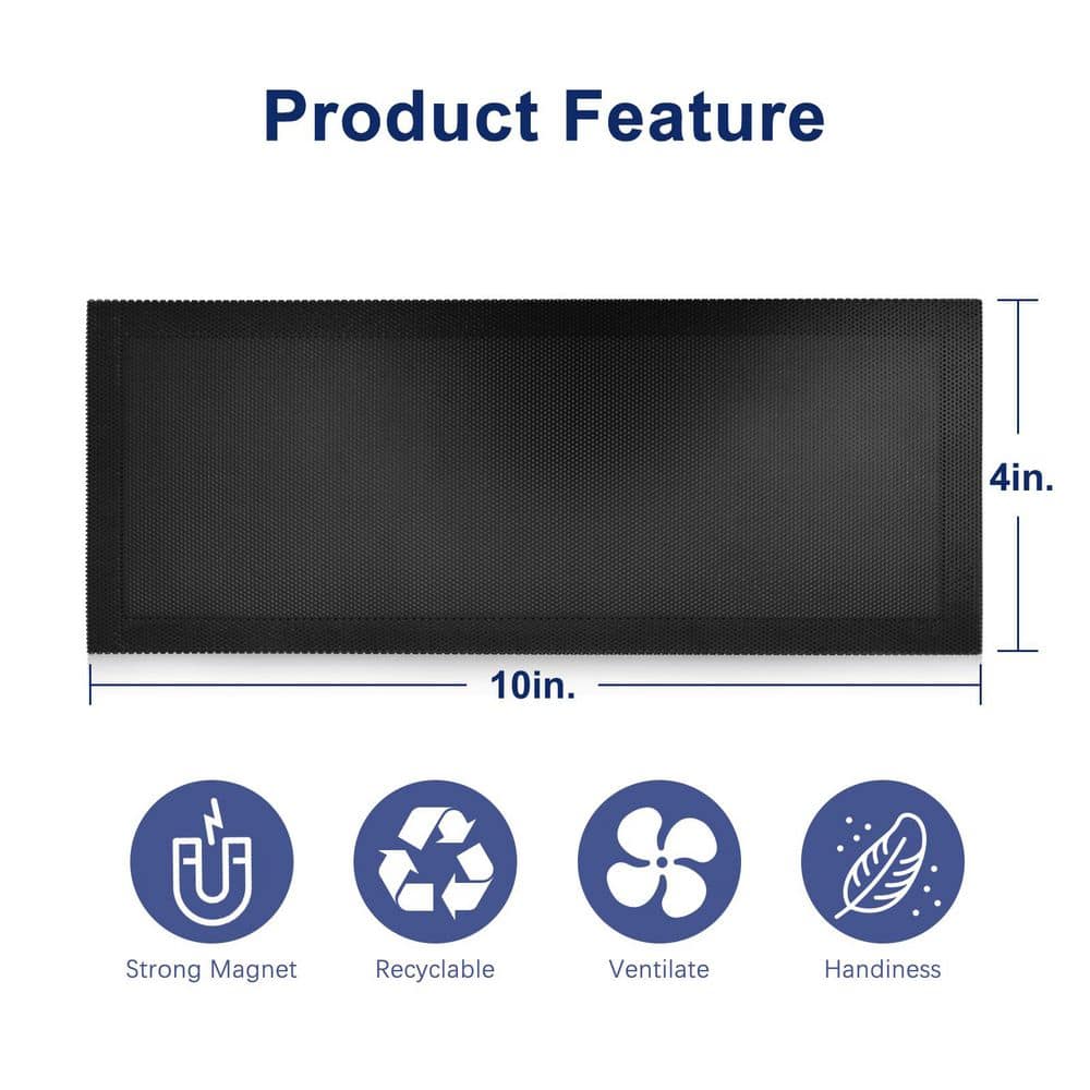 Wellco 4 in. x 10 in. Magnetic Vent Mesh Floor Register Cover for Wall Ceiling Floor Catch Hair, 4-Pack (2)