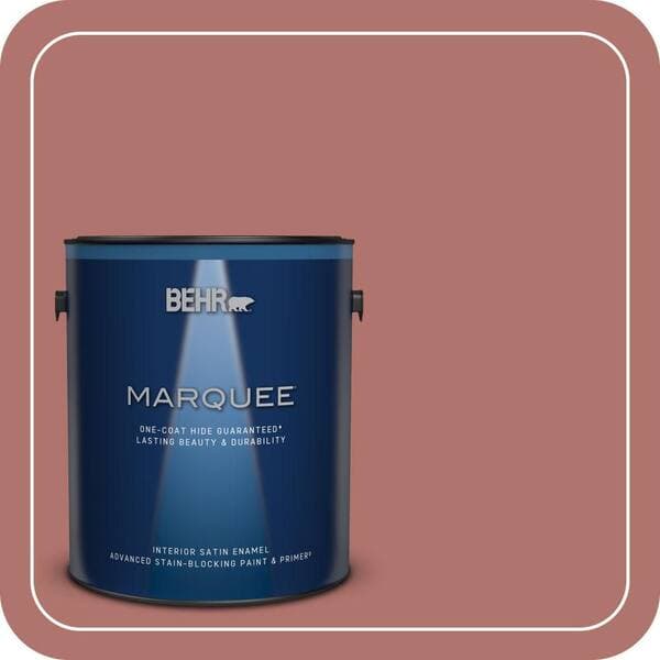 BEHR MARQUEE 1 gal. #PMD-81 Tandoori Spice Satin Enamel Interior Paint & Primer (2)