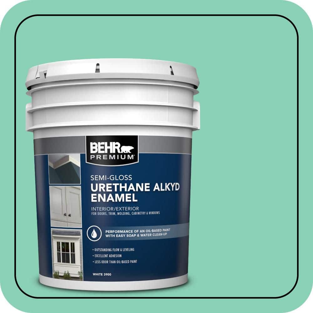BEHR PREMIUM 5 gal. #P420-3 Tropical Trail Urethane Alkyd Semi-Gloss Enamel Interior/Exterior Paint