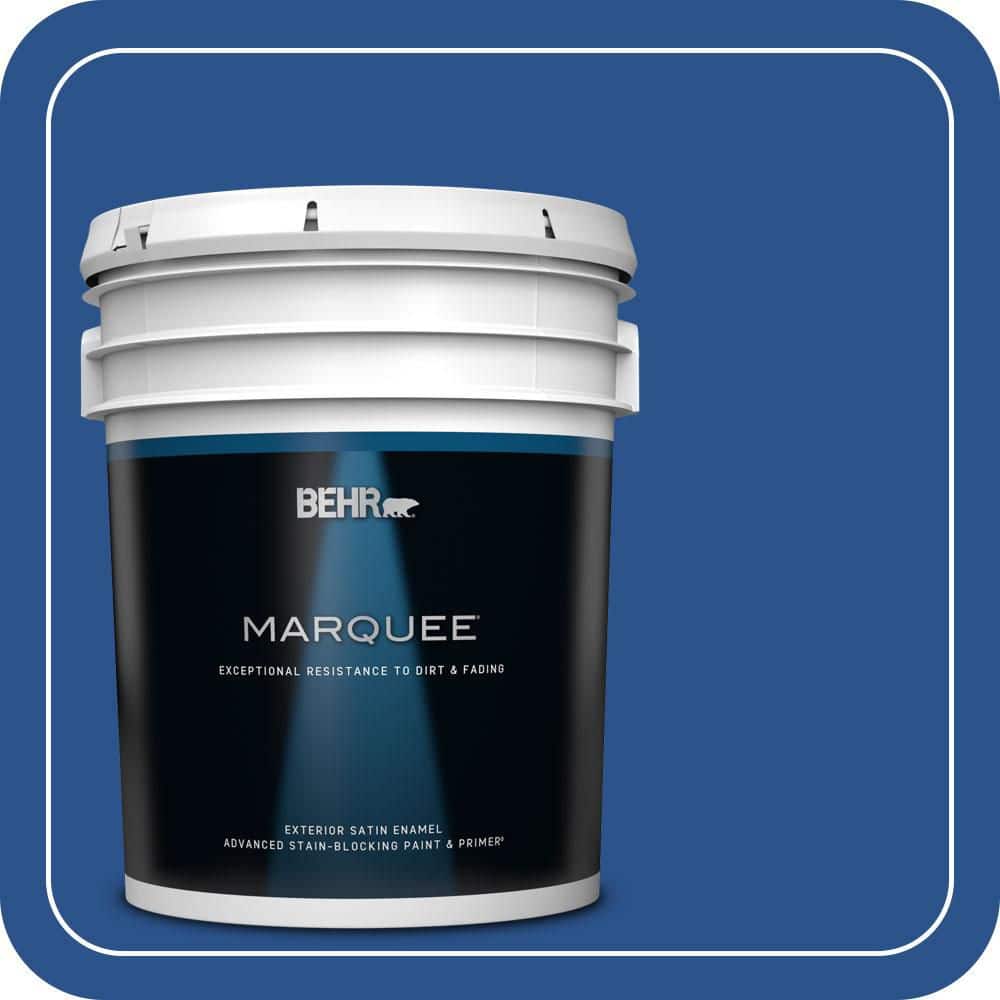 BEHR MARQUEE 5 gal. #P520-7 Flashy Sapphire Satin Enamel Exterior Paint & Primer