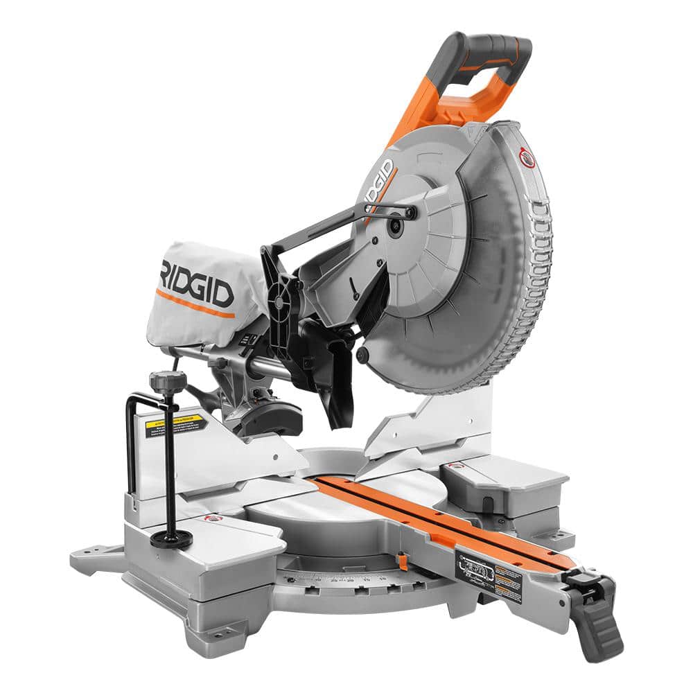 RIDGID 15 Amp Corded Dual Bevel Sliding Miter Saw with 70 Deg. Miter Capacity and LED Cut Line Indicator