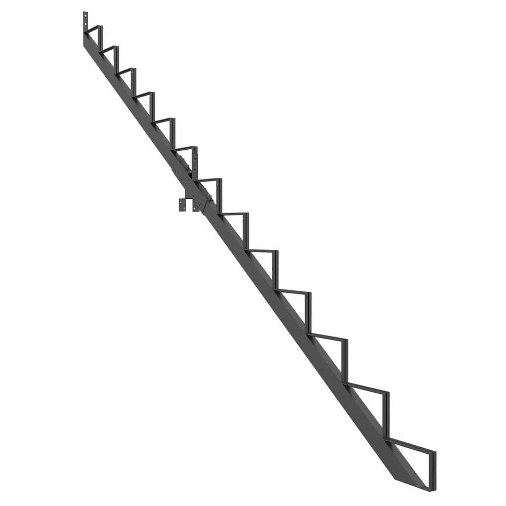 Pylex 7-1/2 in. x 10-1/4 in.-13-Steps Steel Stair Stringer Black (Includes 1 Stair Stringer) (3)