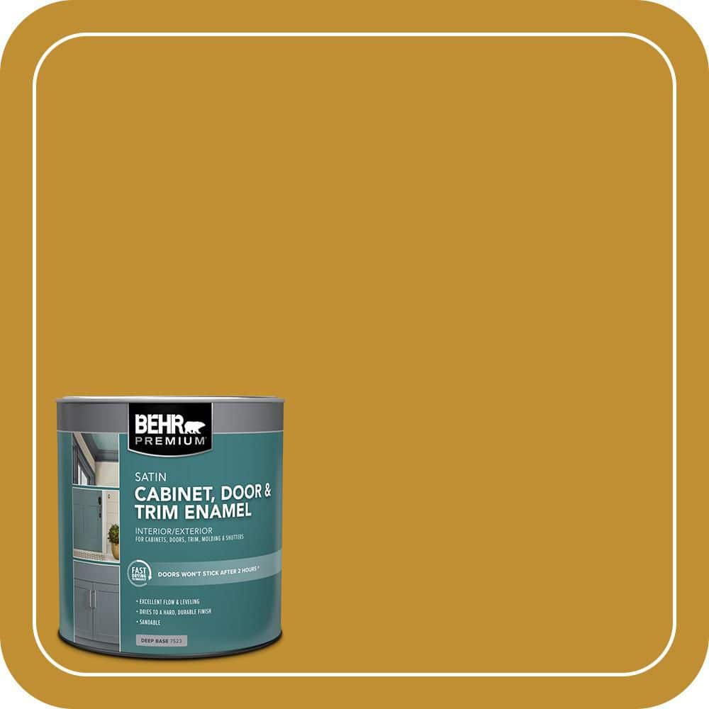 BEHR PREMIUM 1 qt. #M290-7 Turmeric Satin Enamel Interior/Exterior Cabinet, Door & Trim Paint