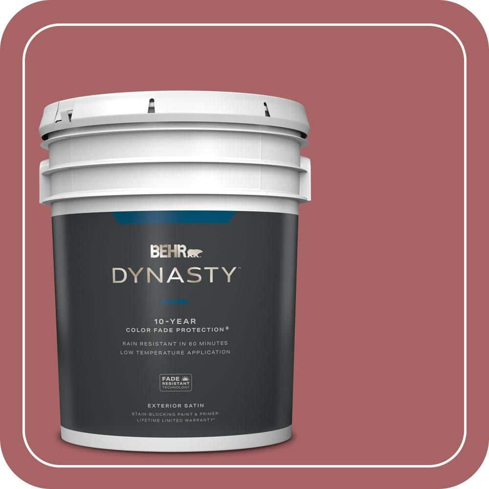BEHR DYNASTY 5 gal. #PPU1-06 Rose Marquee Satin Enamel Exterior Stain-Blocking Paint & Primer