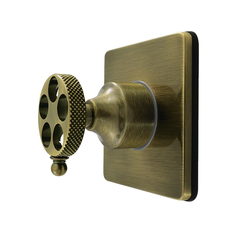Kingston Brass Webb 3/4 in. Single-Handle 1-Hole Wall Mount 6-Way Diverter Valve with Trim Kit in Antique Brass (1)