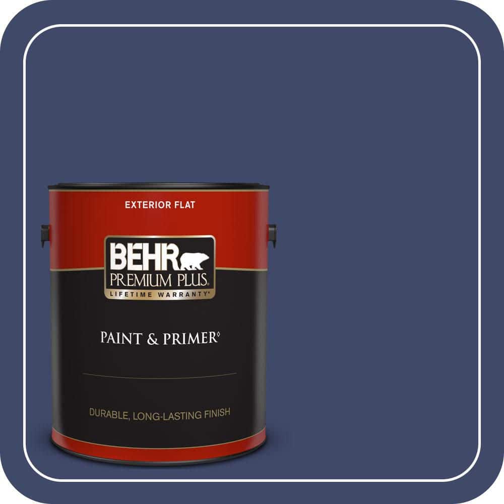 BEHR PREMIUM PLUS 1 gal. #PPU15-01 Nobility Blue Flat Exterior Paint & Primer (1)