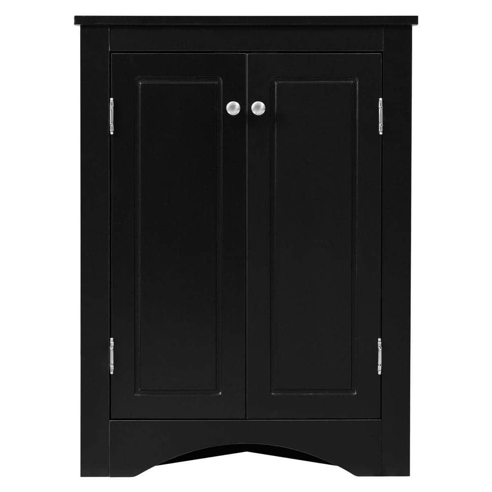 Unbranded 17.2 in. W 17.2 in. D 31.5 in. H Linen Cabinet Triangle Corner Storage Cabinet with Adjustable Shelf