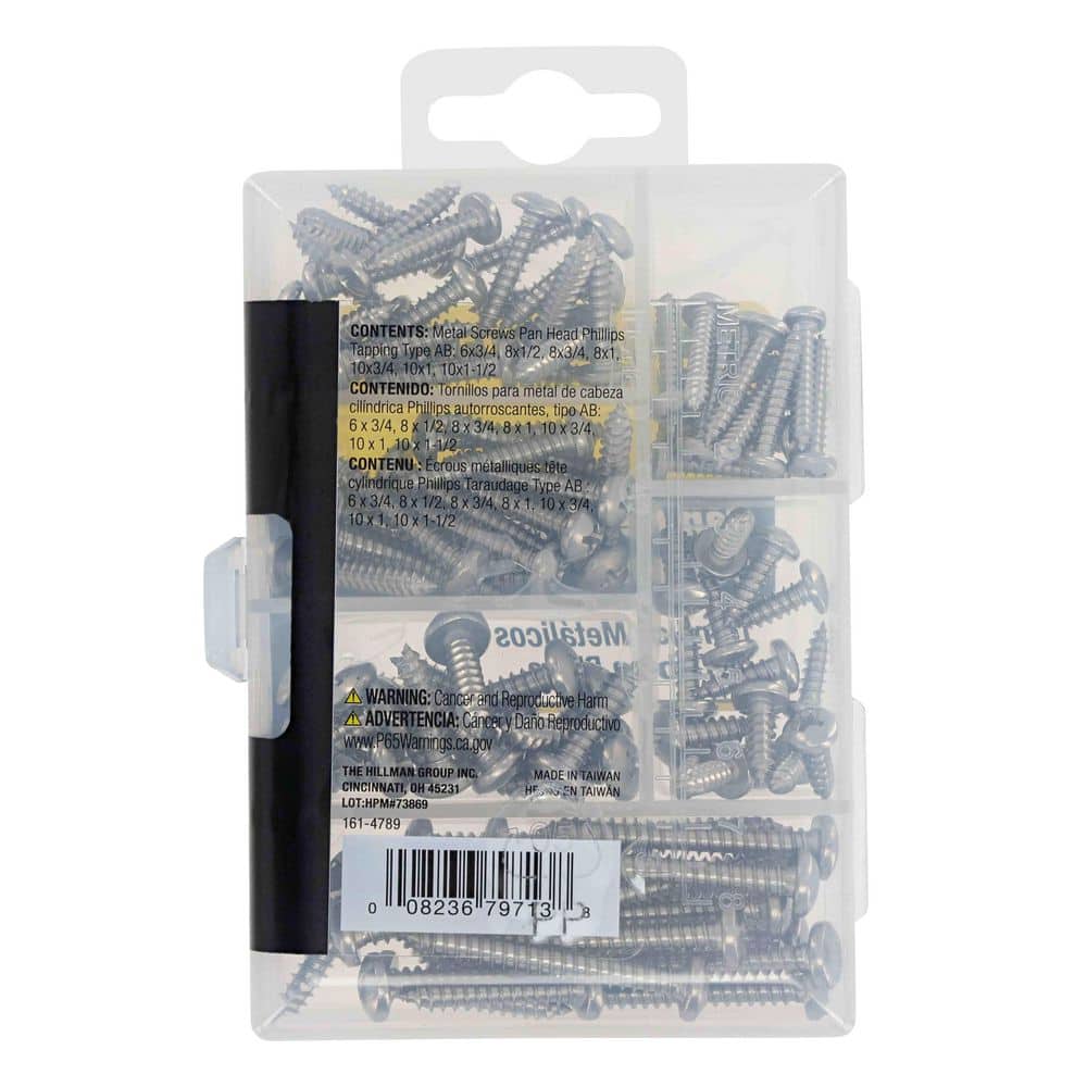 Hillman Stainless Steel Pan Head Phillips Sheet Metal Screw Assorted Kit (100-Pack) (2)