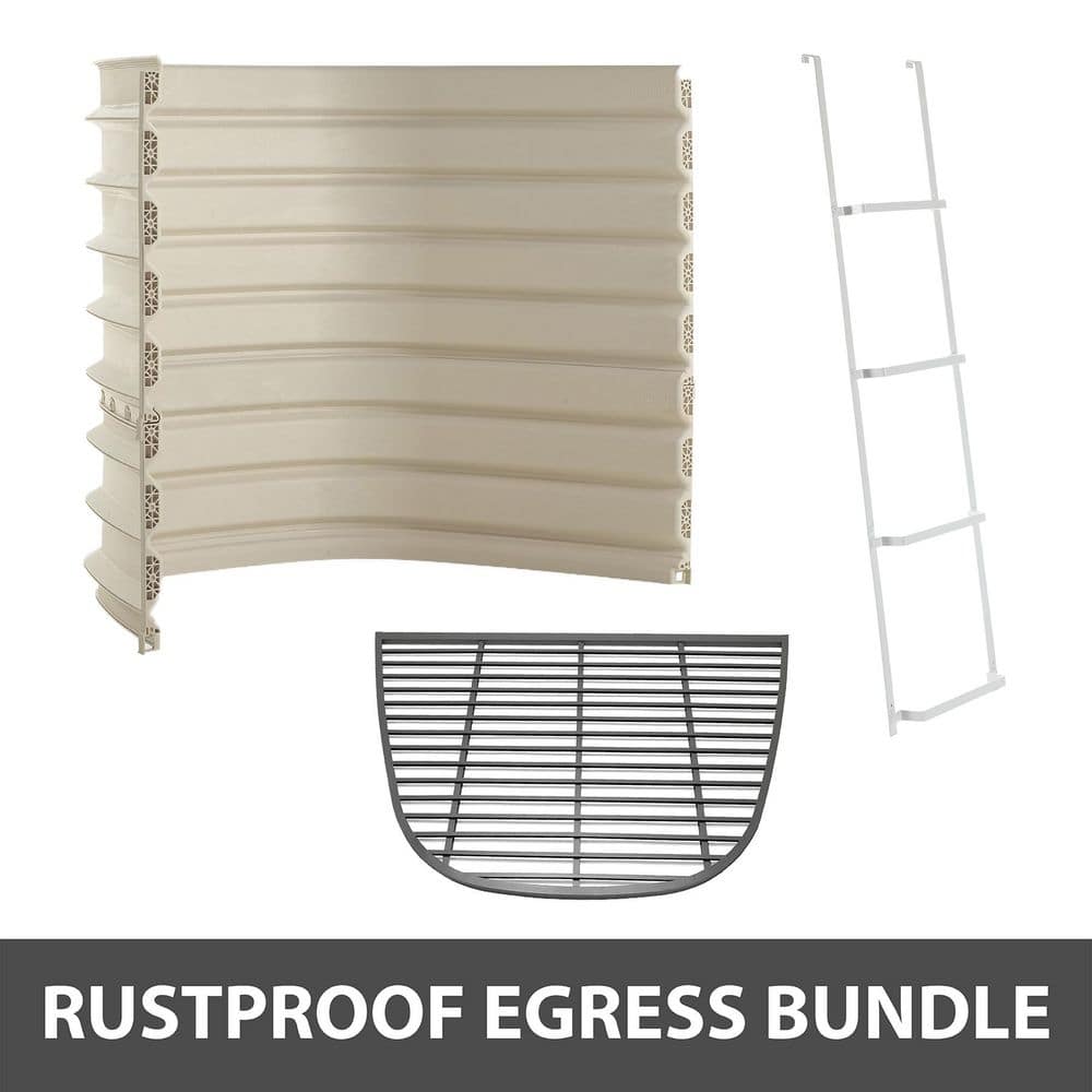 SHAPE PRODUCTS Rockwell Denali 60 in. x 39 in. x 60 in. Composite Window Well with Aluminum Bar Grate and Ladder