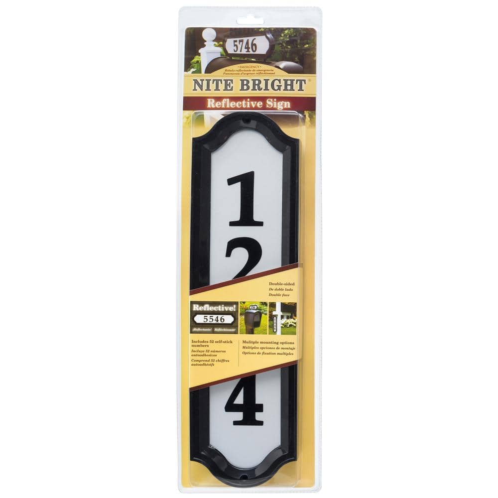Vertical Reflective House Number Plaque