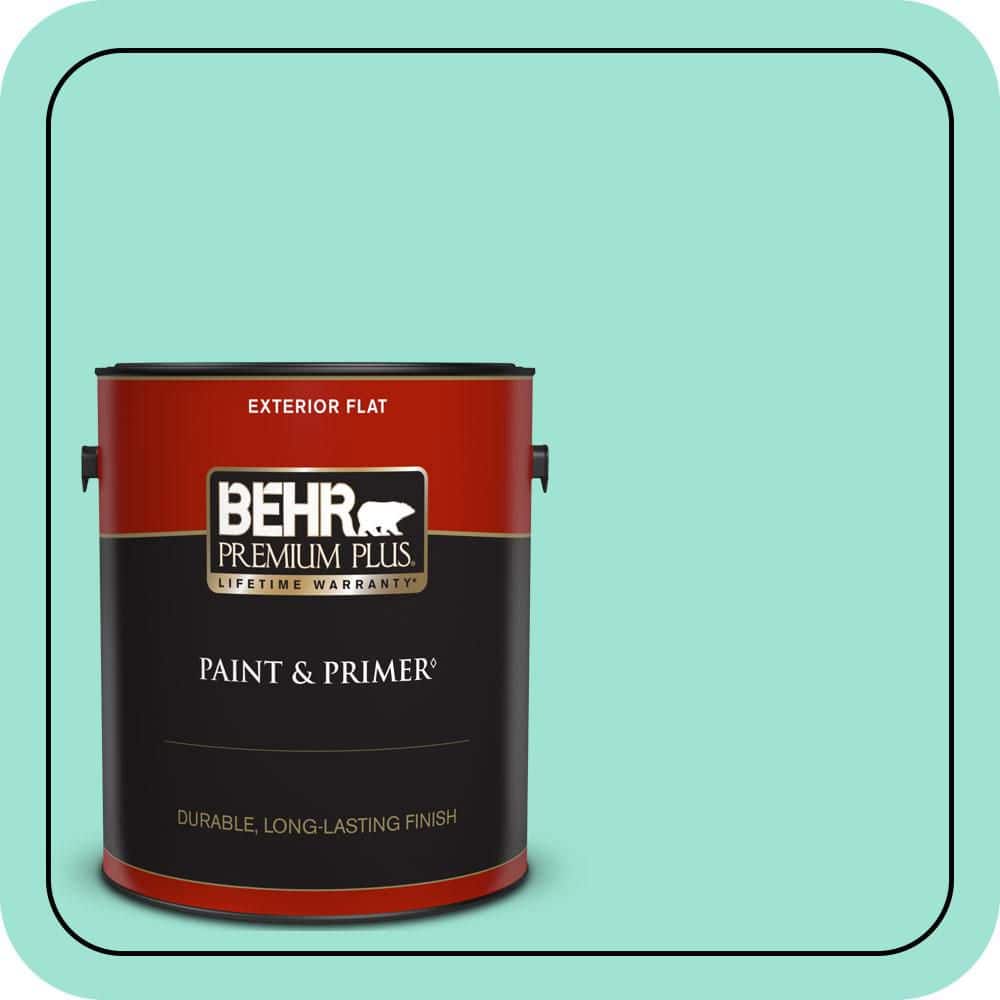 BEHR PREMIUM PLUS 1 gal. #P430-2 Aqua Wish Flat Exterior Paint & Primer