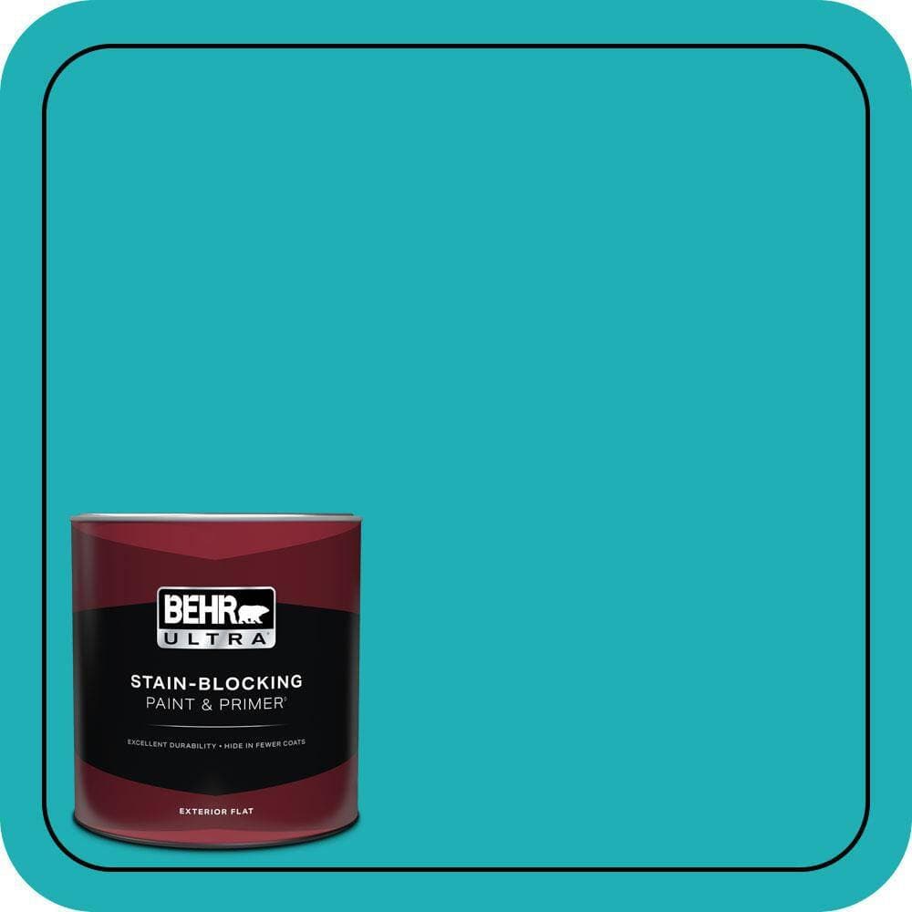 BEHR ULTRA 1 qt. #500B-5 Mermaid Treasure Flat Exterior Paint & Primer