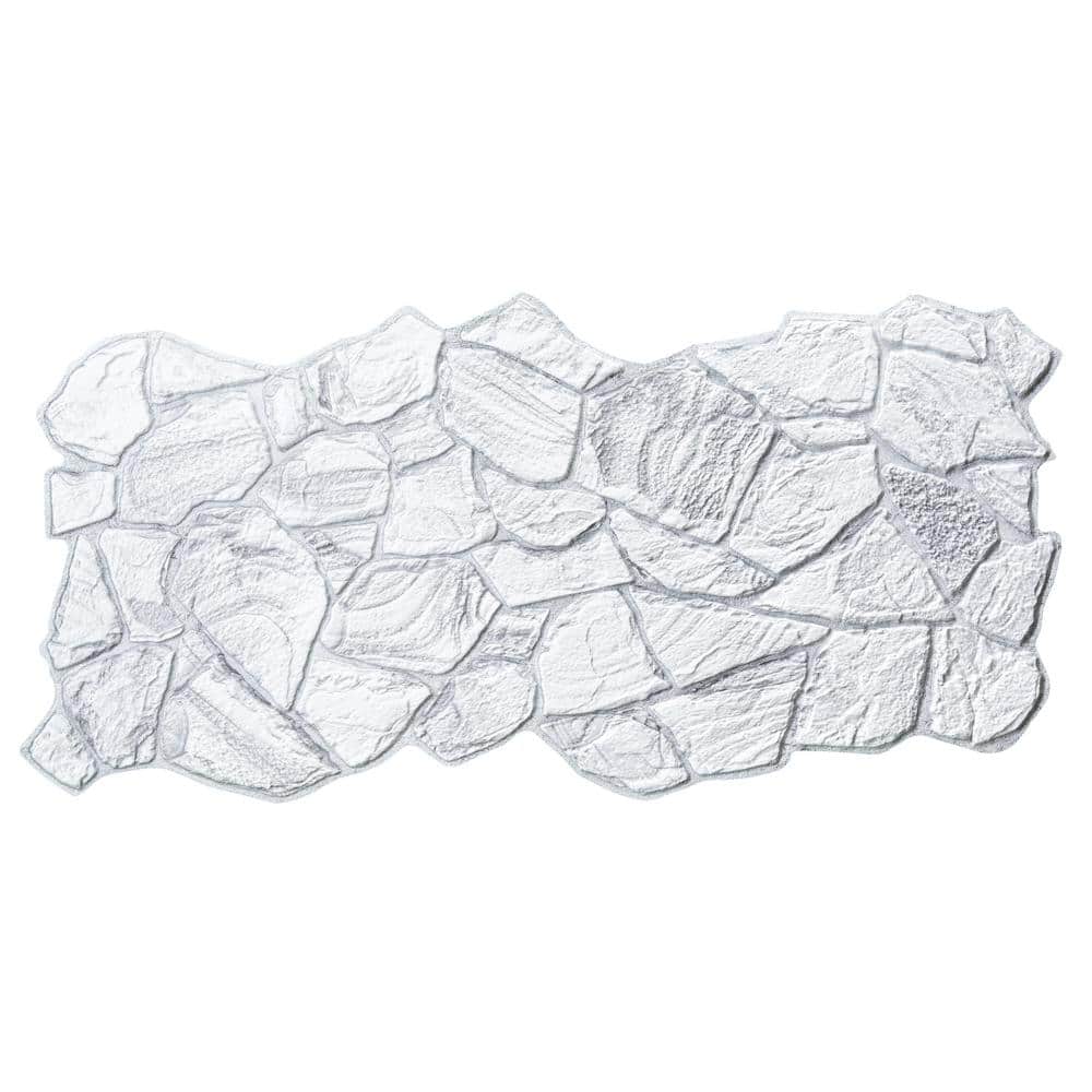 Dundee Deco 3D Falkirk Retro V 39 in. x 19 in. White Grey Faux Stone PVC Decorative Wall Paneling (1)