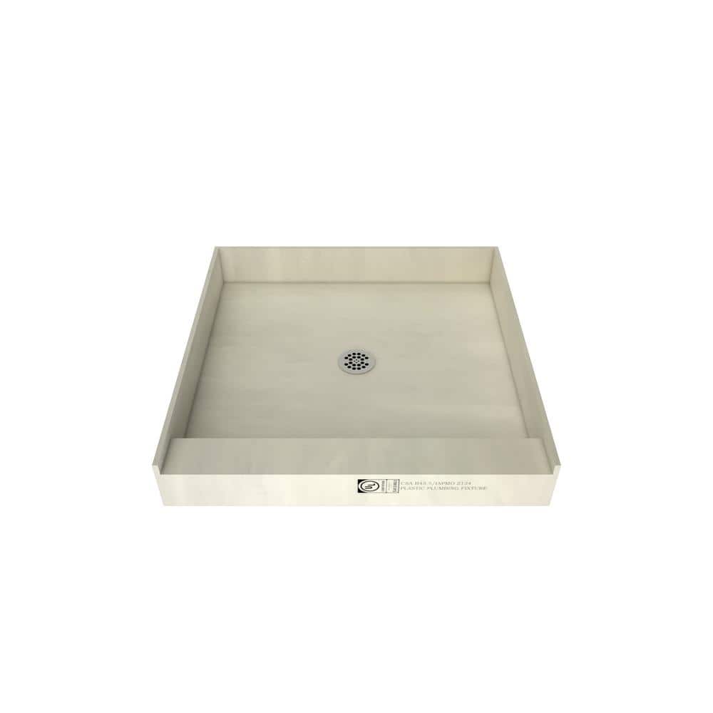 Tile Redi Redi Base 48 in. L 48 in. W Single Threshold Alcove Shower Pan Base with Drain and Drain Plate