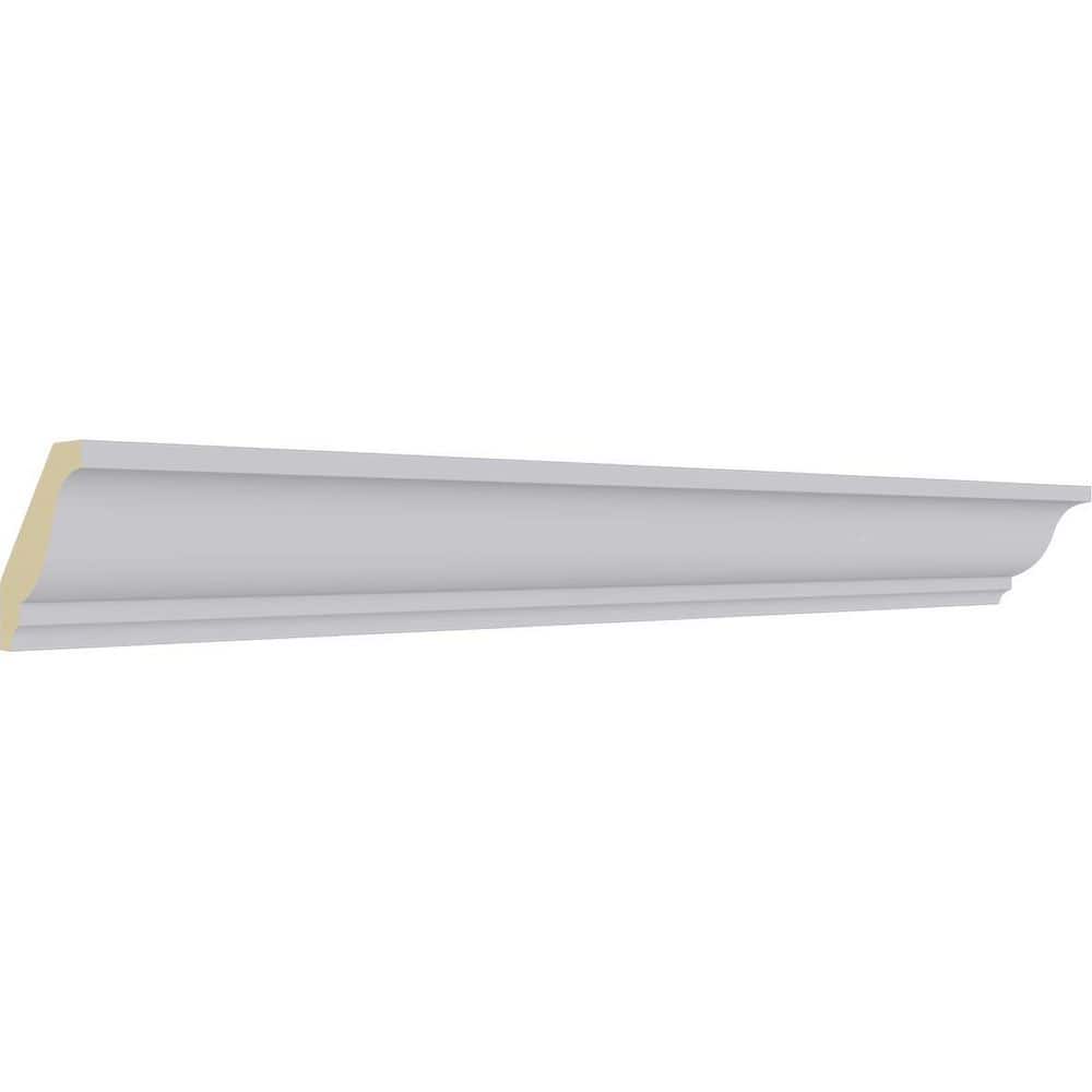 Ekena Millwork 1-5/8 in. x 1-5/8 in. x 94-1/2 in. Polyurethane Odessa Traditional Smooth Crown Moulding (2)