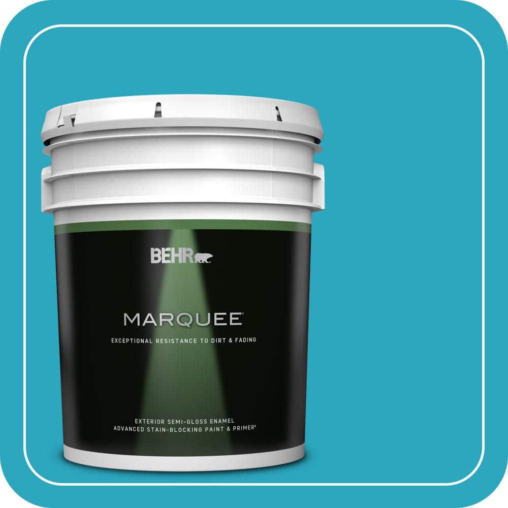 BEHR MARQUEE 5 gal. #MQ4-52 Gulf Waters Semi-Gloss Enamel Exterior Paint & Primer
