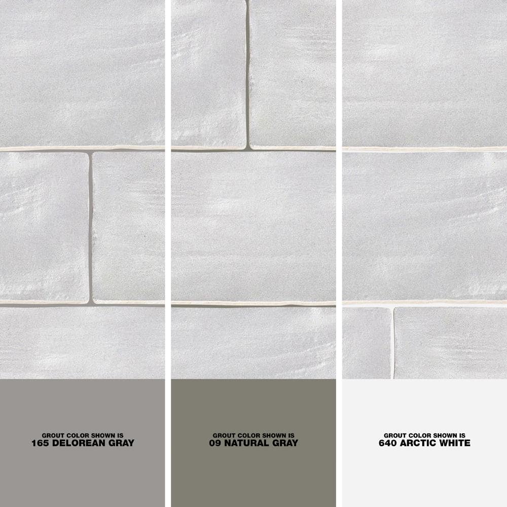 Ivy Hill Tile Amagansett Fog Gray 3 in. x 8 in. Mixed Finish Ceramic Subway Wall Tile (. 141 sq. ft./Each) (4)