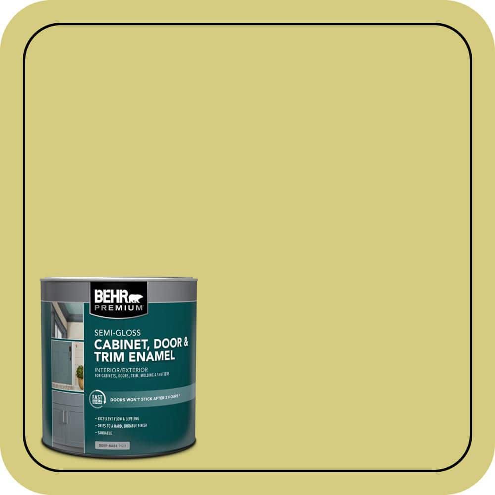 BEHR PREMIUM 1 qt. #P350-4 Spring Grass Semi-Gloss Enamel Interior/Exterior Cabinet, Door & Trim Paint