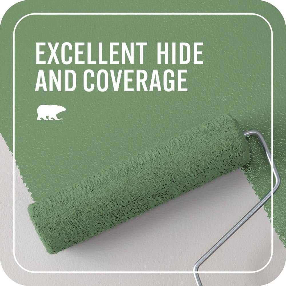 BEHR PREMIUM PLUS #PPU11-03 Botanical Green Flat Interior/Exterior Paint & Primer Color Sample (4)