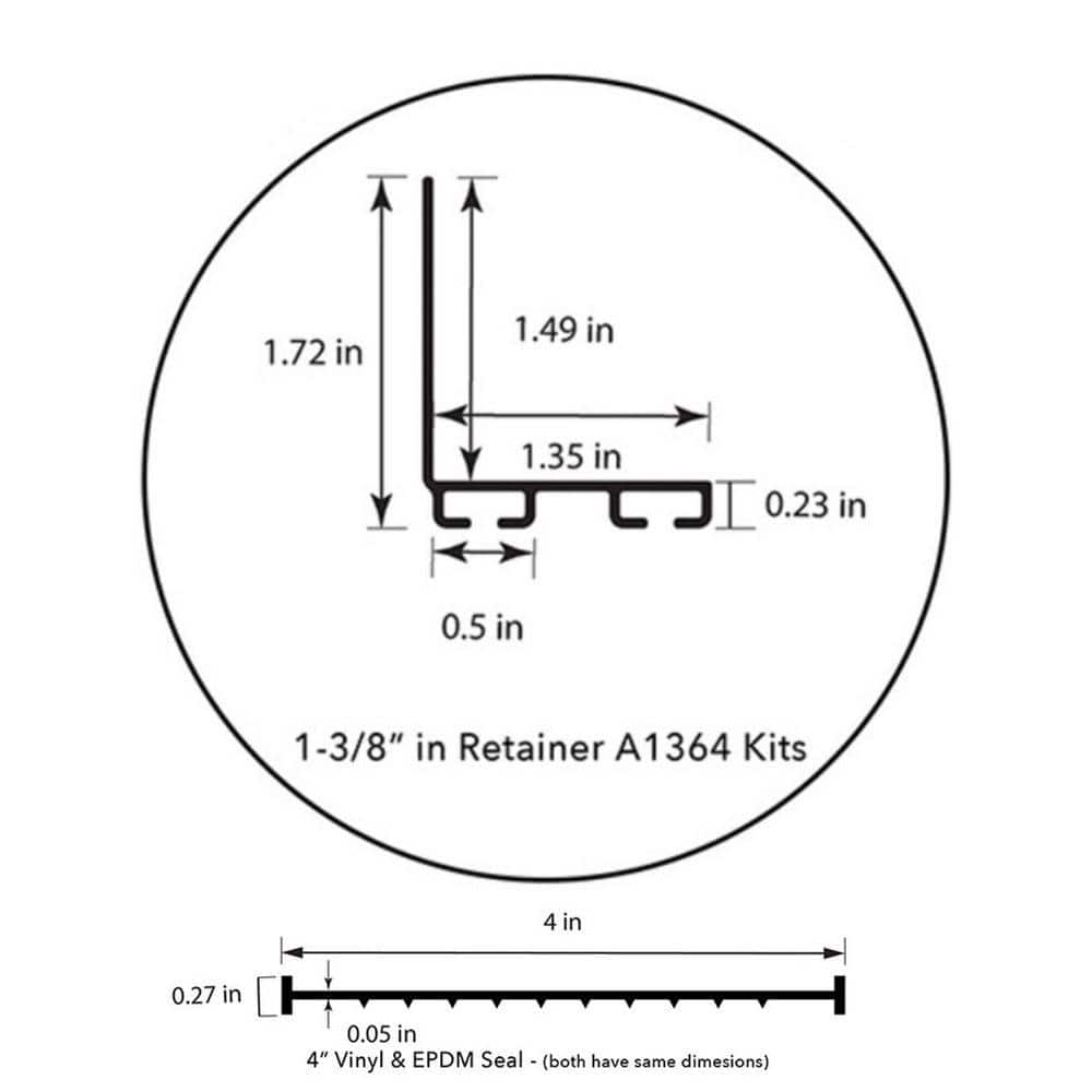 Action Industries Garage Door Bottom Seal Kit with 1-3/8 in. Aluminum Retainer and EPDM Rubber Seal for 2-Car Garage (3)